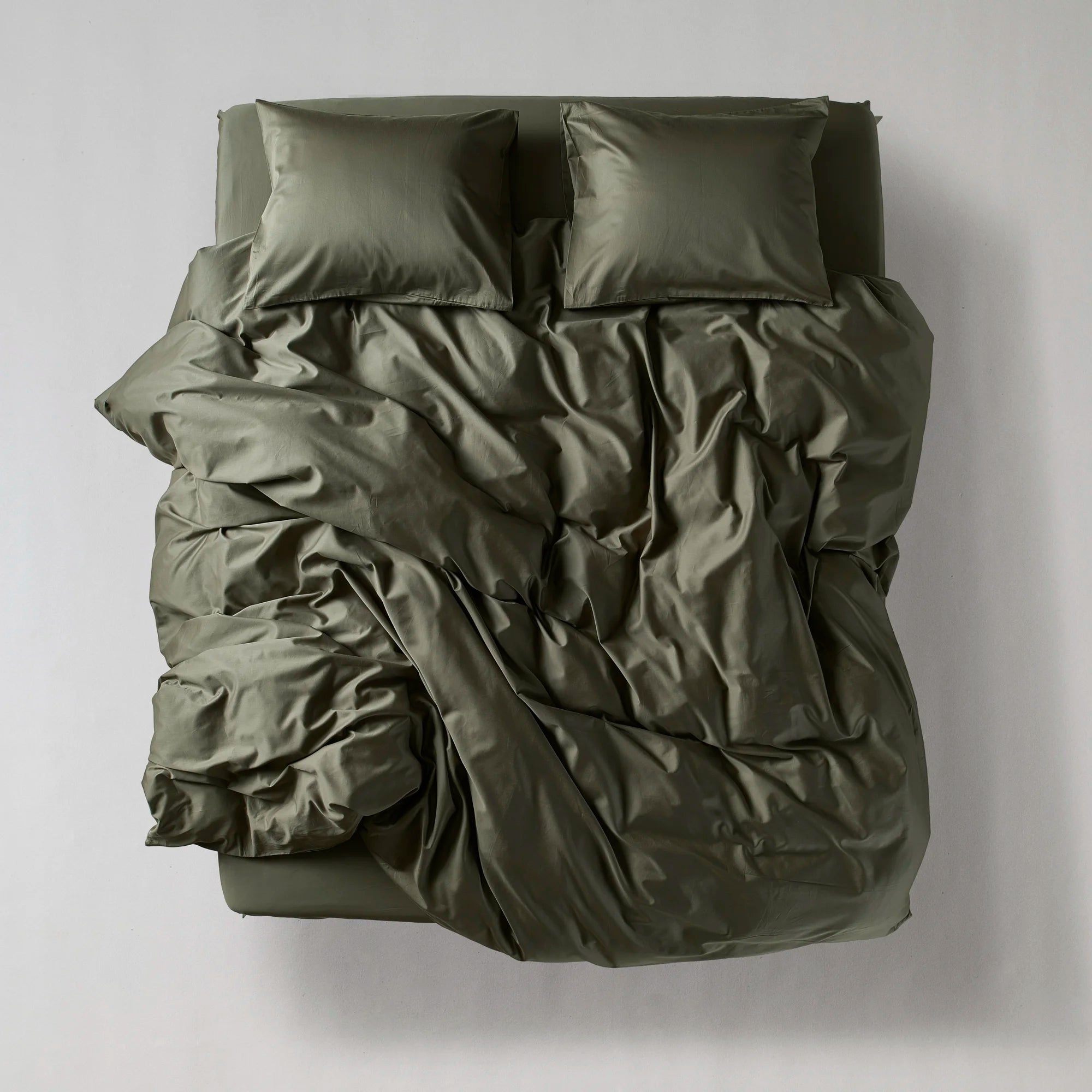 Sage bedspread cover seen from above